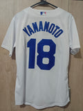 Jersey Dodgers de Los Angeles World series 2025 Blanco Yamamoto #18