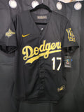 Jersey Dodgers de Los Angeles Negra/Dorada Ohtani #17