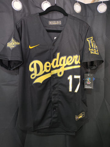 Jersey Dodgers de Los Angeles Negra/Dorada Ohtani #17