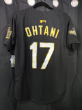 Jersey Dodgers de Los Angeles Negra/Dorada Ohtani #17