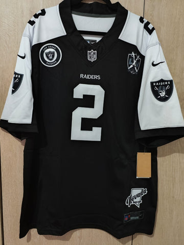Jersey Las Vegas Raiders negro con blanco Jeanty #2