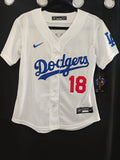 Jersey Dodgers de Los Angeles World series 2025 Blanco Yamamoto #18 Dama