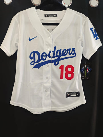 Jersey Dodgers de Los Angeles World series 2025 Blanco Yamamoto #18 Dama