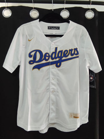 Jersey Dodgers de Los Angeles Blanca/Dorada Para personalizar