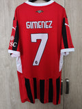 Jersey Milan Roja temporada 24-25 personalizada Gimenez 7