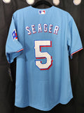 Jersey Rangers de Texas Azul Seager #5