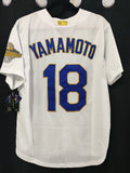 Jersey Dodgers de Los Angeles Blanca/Dorada Yamamoto #18