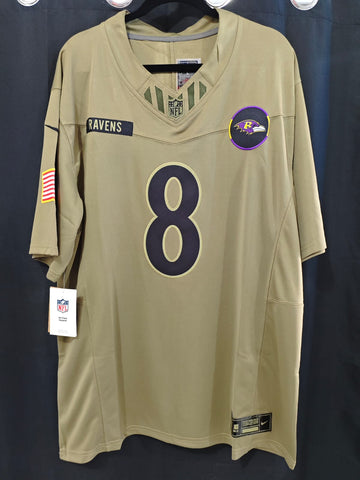 Jersey Ravens de Baltimore Cuervos Salute to service Militar Jackson 8