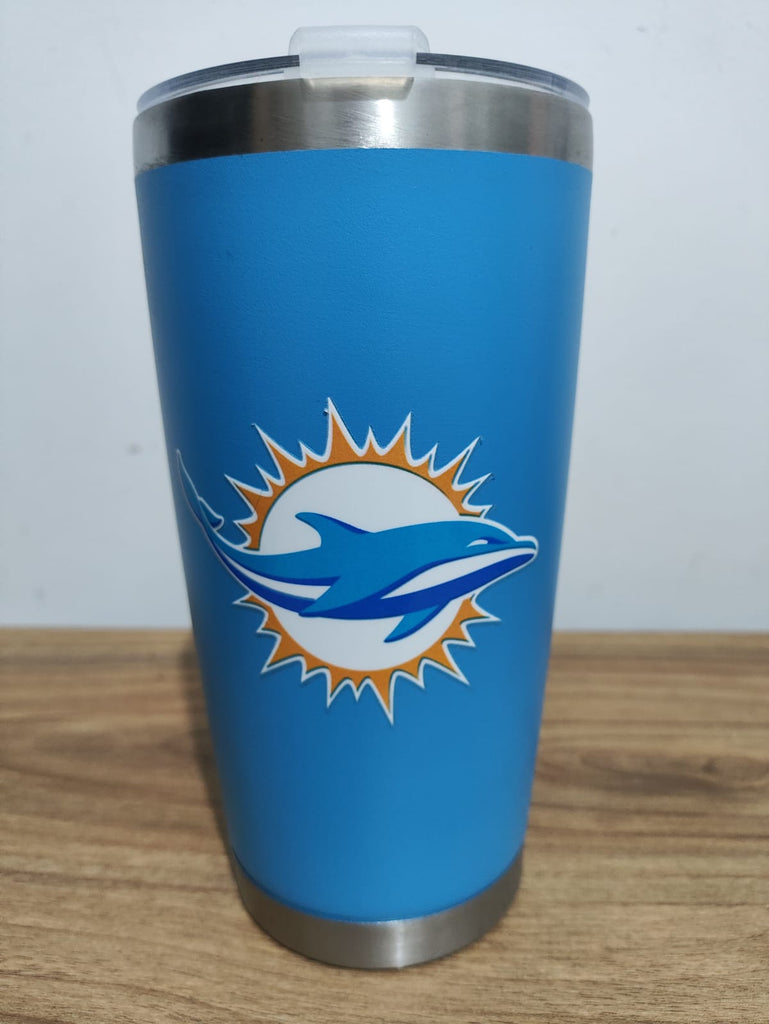 Termo de 20 onzas color azul Delfines de Miami Dolphins
