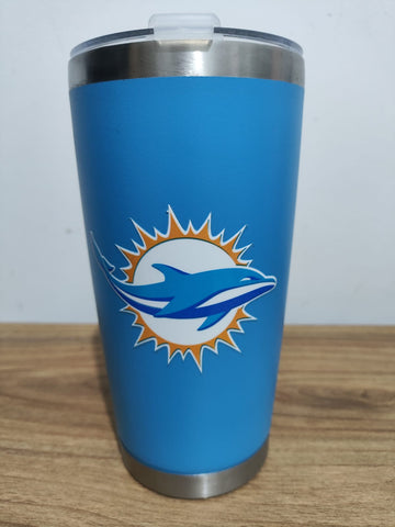Termo de 20 onzas color azul Delfines de Miami Dolphins