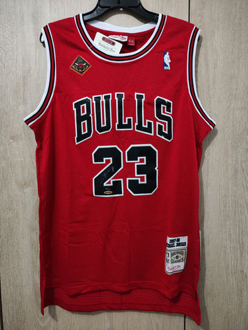 Jersey Toros de Chicago Bulls Retro Roja Jordan Con Firma