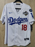 Jersey Dodgers de Los Angeles World series 2025 Blanco Yamamoto #18