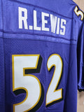 Jersey Ravens de Baltimore Cuervos Morada Lewis #52 Mitchell and ness