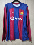 Jersey Barcelona local retro version jugador manga larga