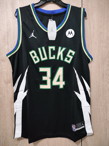 Jersey Milwaukee Bucks Negra Antetokoumpo #34