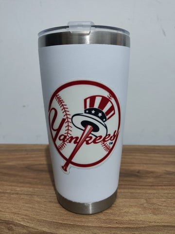Termo de 20 onzas color blanco New York Yankees