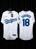 Jersey Dodgers de Los Angeles World series 2025 Blanco Yamamoto #18