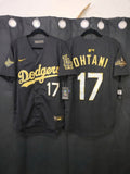 Jersey Dodgers de Los Angeles Negra/Dorada Ohtani #17