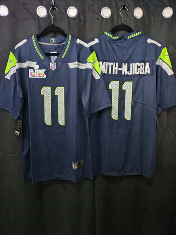 Jersey Seattle Seahawks Azul Smith NJigba #11 Superbowl LX