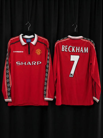 Jersey Manchester united Manga larga Local retro Beckham 7