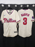 Jersey Phillies de Philadelphia Crema Harper #3