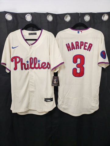 Jersey Phillies de Philadelphia Crema Harper #3