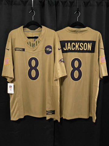 Jersey Ravens de Baltimore Cuervos Salute to service Militar Jackson 8