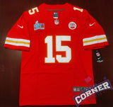 Jersey Chiefs de Kansas City Roja Mahomes #15 Con Parche Super Bowl
