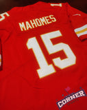 Jersey Chiefs de Kansas City Roja Mahomes #15 Con Parche Super Bowl