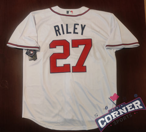 X X Jersey Bravos de Atlanta Blanca Riley #27 Braves