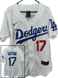 Jersey Dodgers de Los Angeles Blanco Ohtani #17