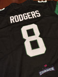 X X Jersey Jets de New York Negra Rodgers #8