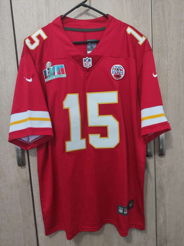 Jersey Chiefs de Kansas City Roja Mahomes #15 Con Parche Super Bowl