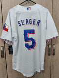 Jersey Rangers de Texas blanca Seager #5