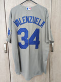 X Jersey Los Angeles Dodgers Gris Valenzuela #34