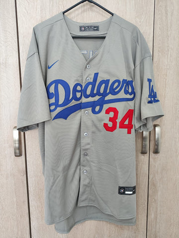 X Jersey Los Angeles Dodgers Gris Valenzuela #34