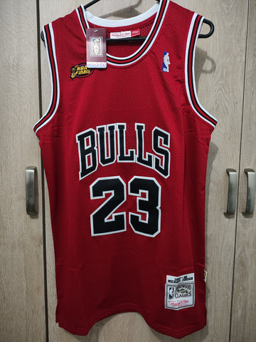 Jersey Toros de Chicago Bulls Retro Roja Jordan Con Parche Finals