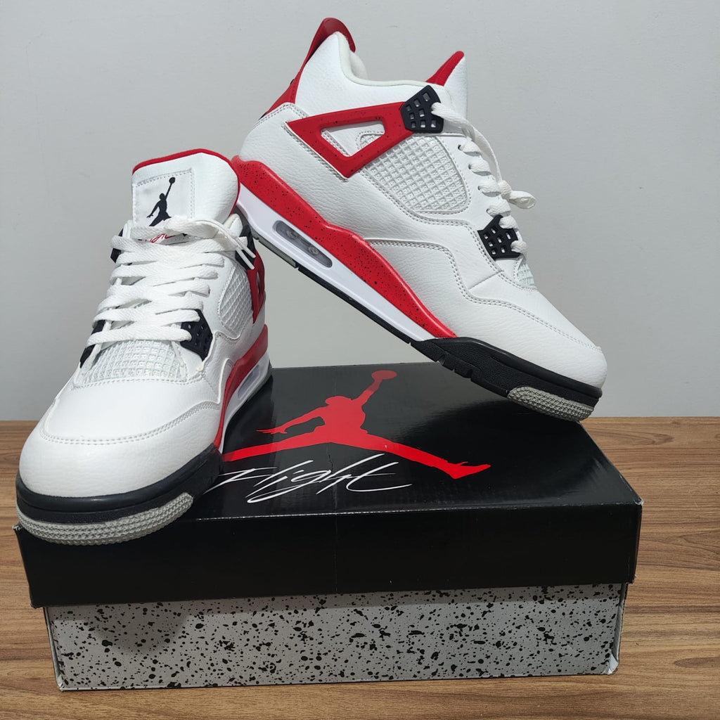 Tennis Jordan 4 Retro Blanco Rojo Negro