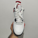 Tennis Jordan 4 Retro Blanco Rojo Negro