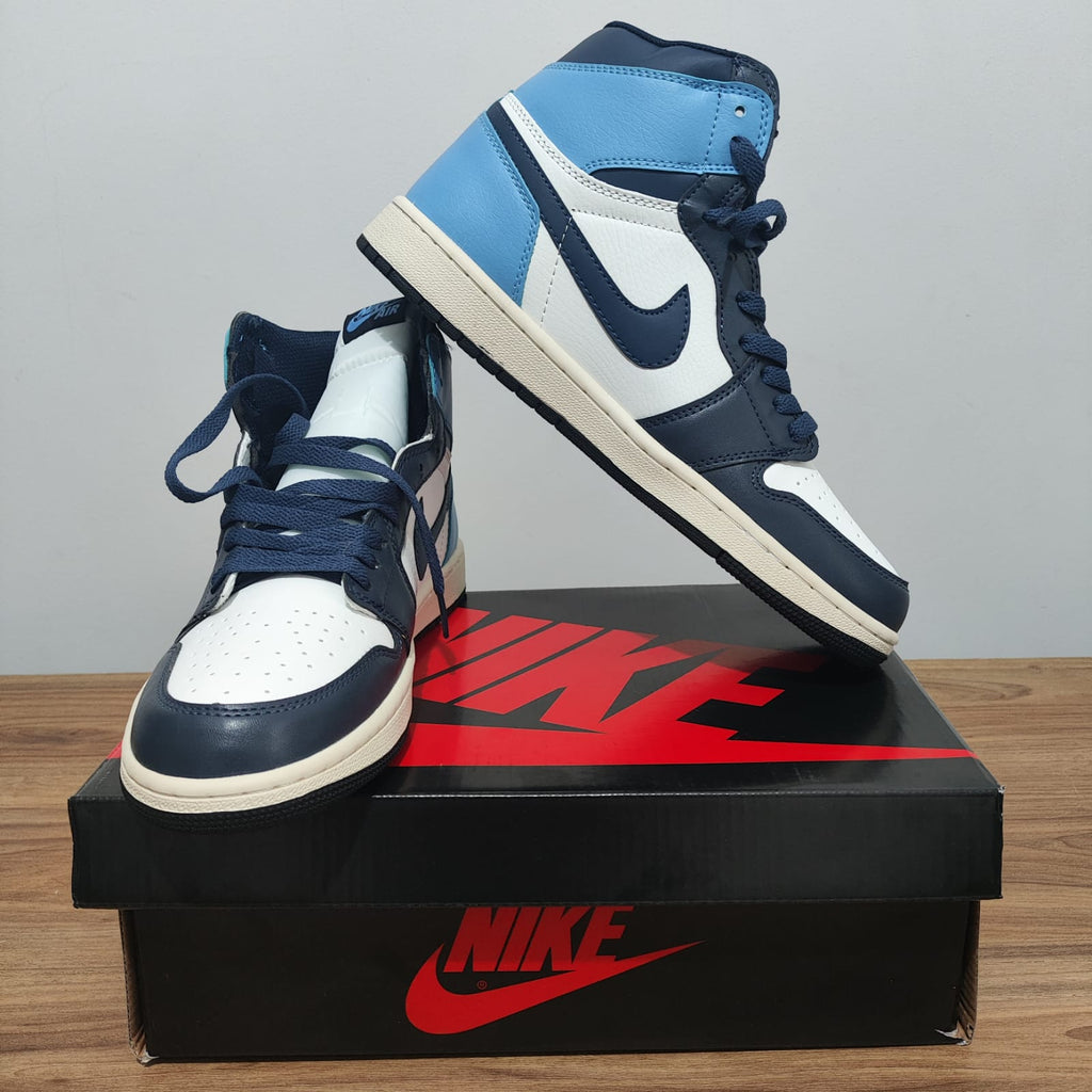 Jordan 1 Azul Claro y Azul Marino con Blanco