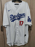 Jersey Dodgers de Los Angeles Blanco Ohtani #17 Letra Japonesa