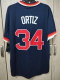 Jersey Medias Rojas de Boston Red Sox Azul Ortiz #34 Edición Especial