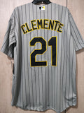 Jersey Piratas de Pittsburgh Gris Rayas Clemente #21 Pirates