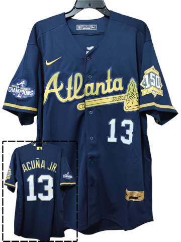 Jersey Bravos de Atlanta Azul Edición Especial Braves Acuña Jr 13