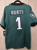 Jersey Aguilas de Philadelphia Eagles Verde Hurts #1 Superbowl Champions