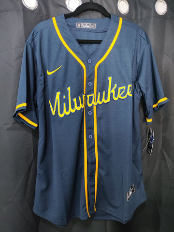 Jersey Cerveceros de Milwaukee Brewers Azul