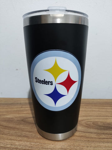 Termo de 20 onzas color negro Pittsburgh Steelers