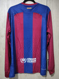 Jersey Barcelona local retro version jugador manga larga