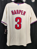 Jersey Phillies de Philadelphia Crema Harper #3