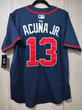 Jersey Bravos de Atlanta Azul Acuña Jr #13 Braves